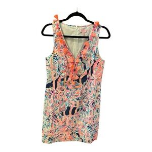 Lilly Pulitzer Cabrey Shift Dress, Pelican Pink Head in the Sand, Size 6.